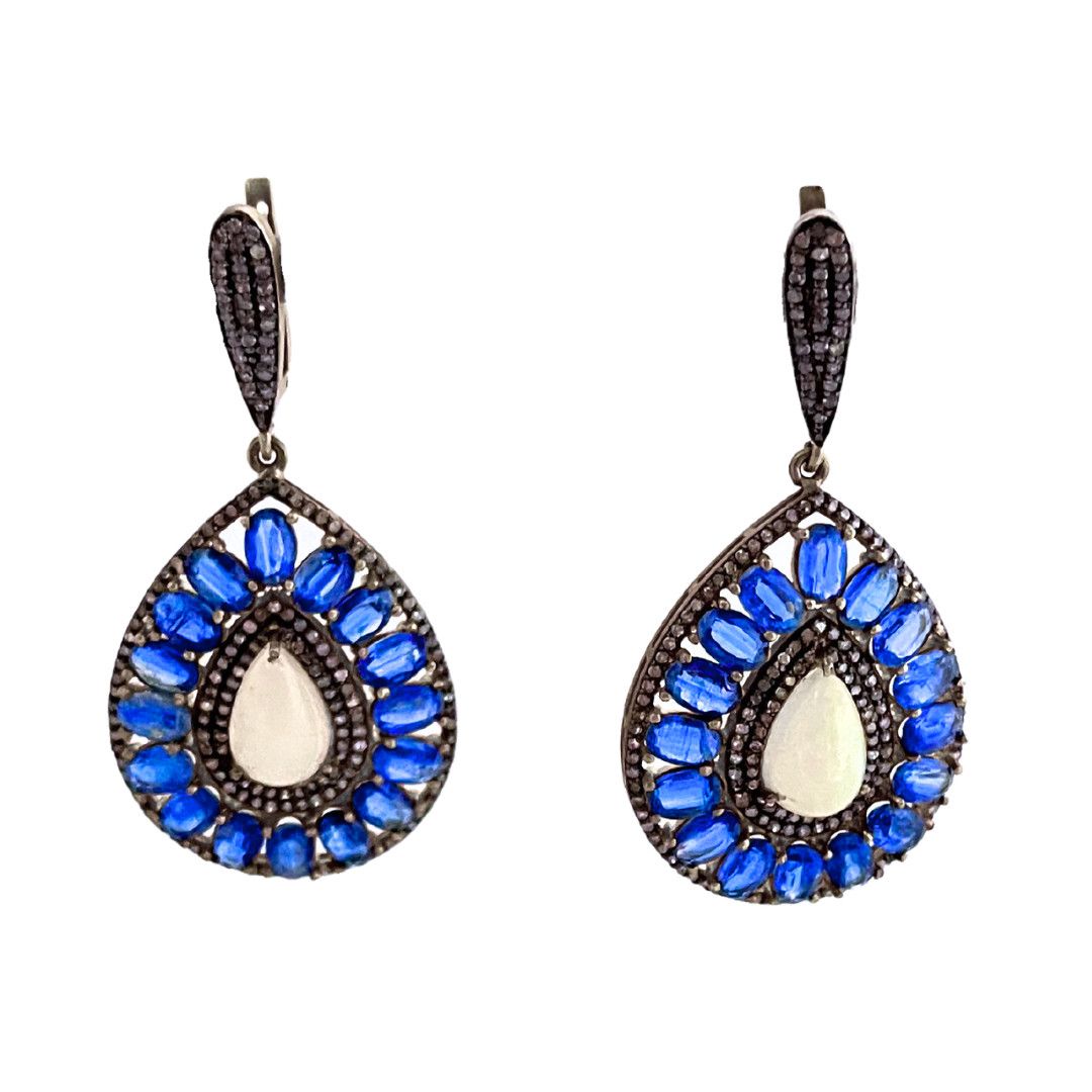 Opal and Kyanite Teardrops