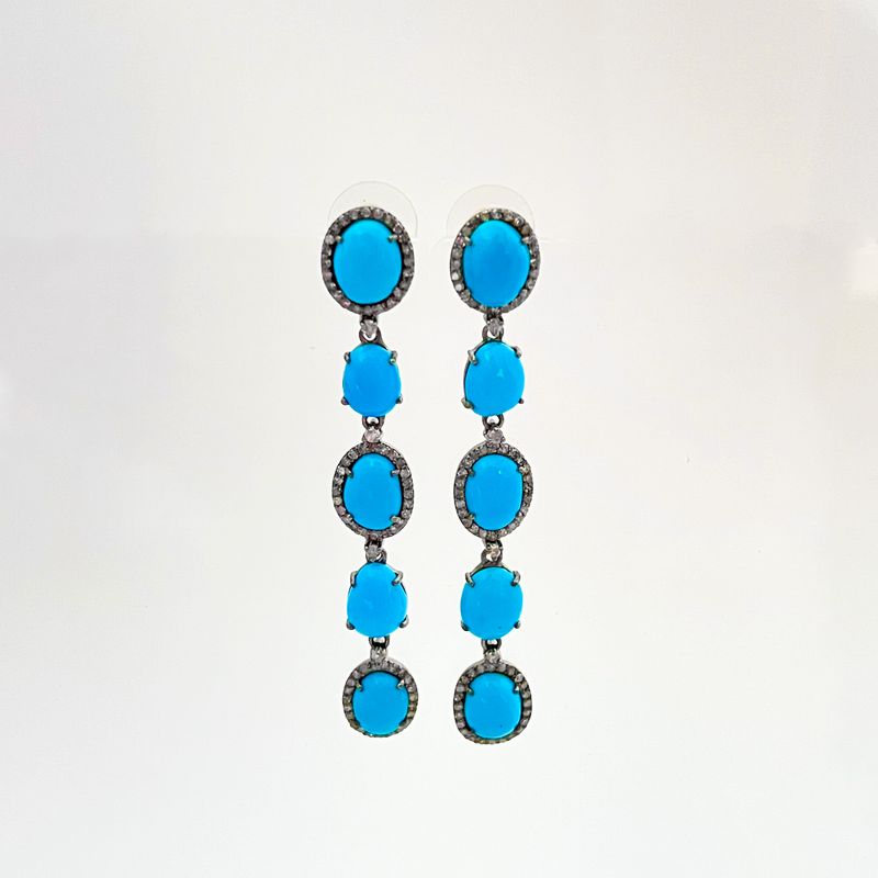 Small Turquoise Oval Drops