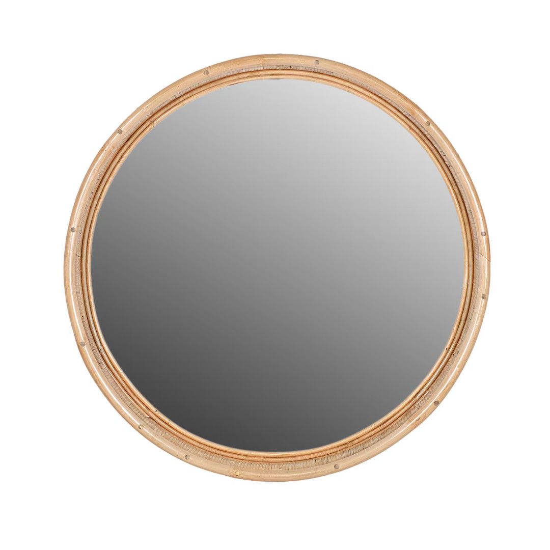 Rattan Round Mirror 22&quot;
