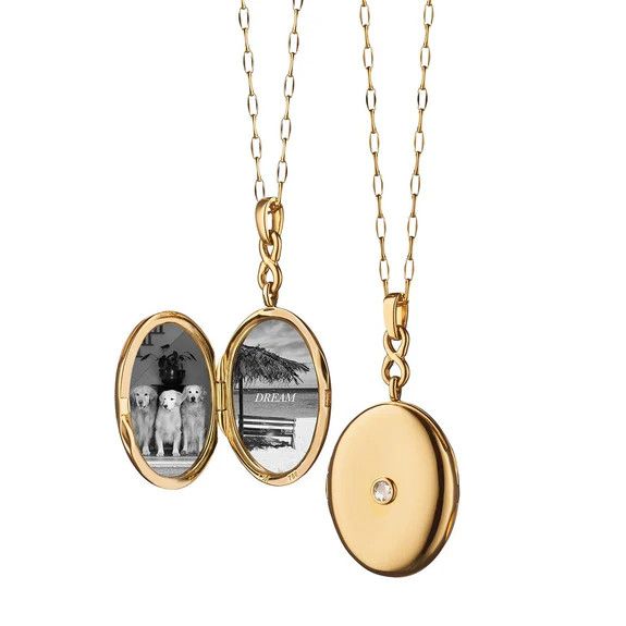 Locket- 18k YG 1&quot; Infinity Locket w. Diamond 30&quot; Chain