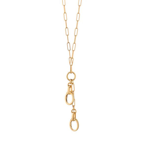Necklace- 18k YG Paperclip Charm Enhancer Chain