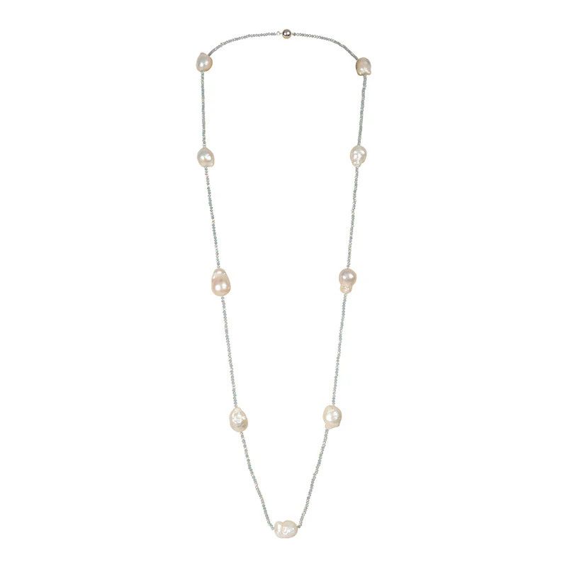 Blue Crystal Wild Pearl Necklace