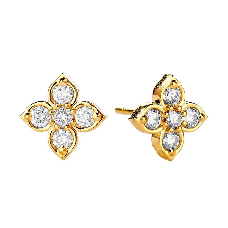 18k Jardin Flower Studs .7ct