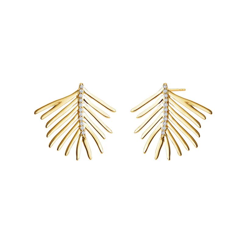 18k Jardin Palm Leaf Earrings