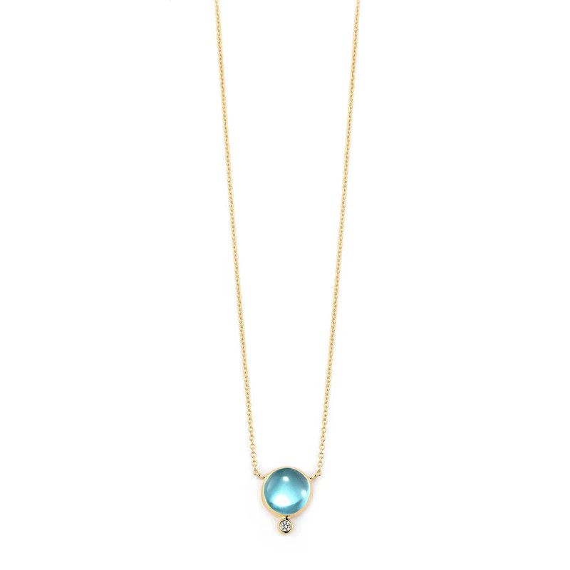 18k 18&quot; Candy Neck w. Blue Topaz