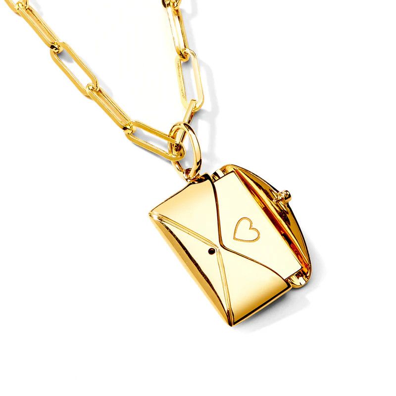 18k Love Letter Pendant w. Dia