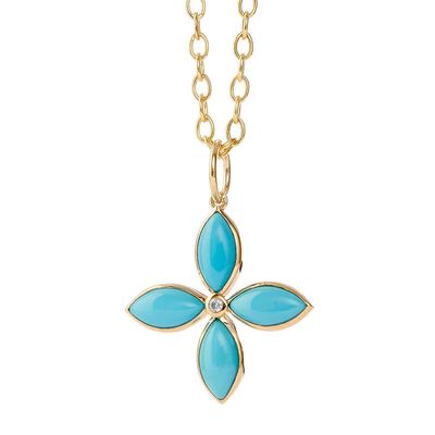 18k Jardin Pendant Turquoise Dia