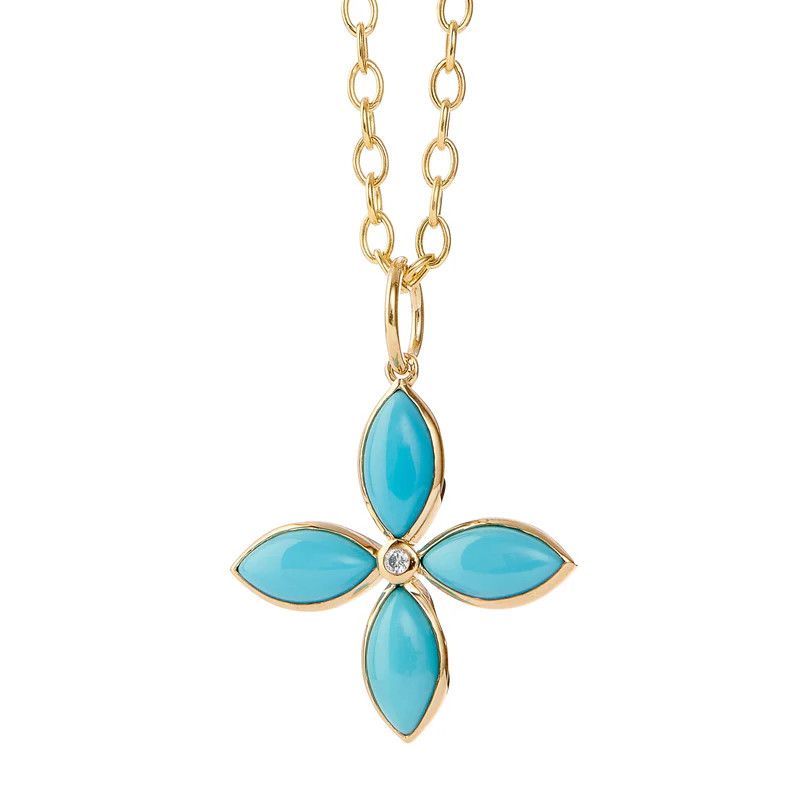 18k Jardin Pendant Turquoise Dia