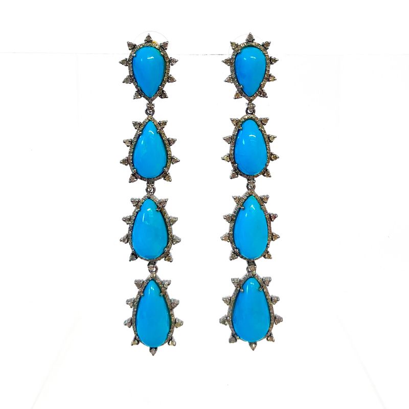 Teardrop Turquoise Long Drops