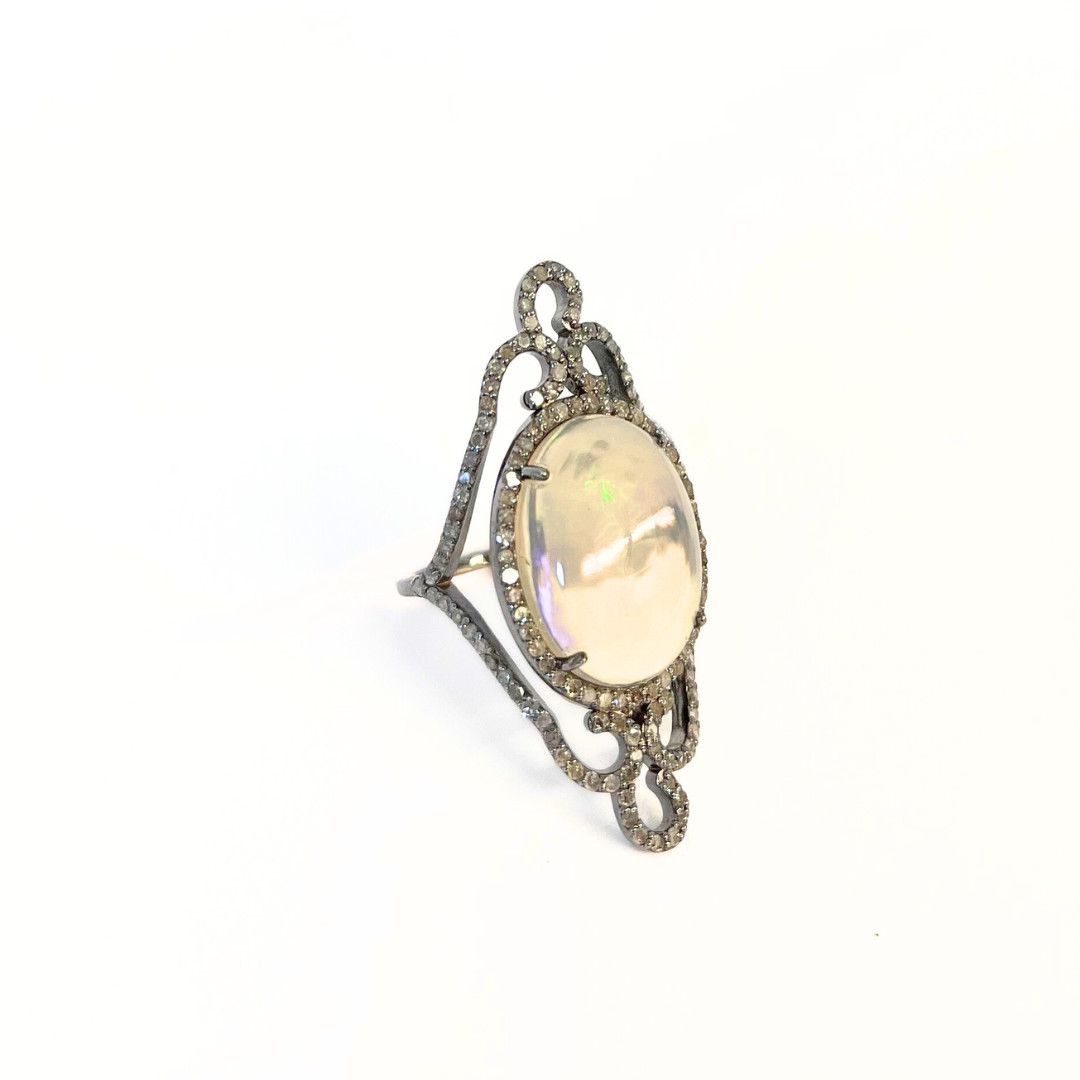 Ring- Long Opal &amp; Dia