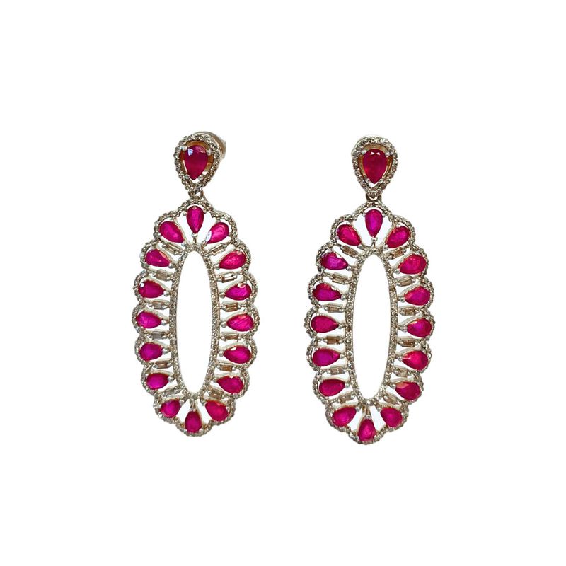 Earrings- Ruby &amp; Diamond