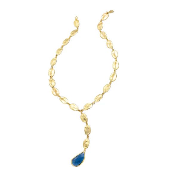 Necklace with Y, Blue Stone