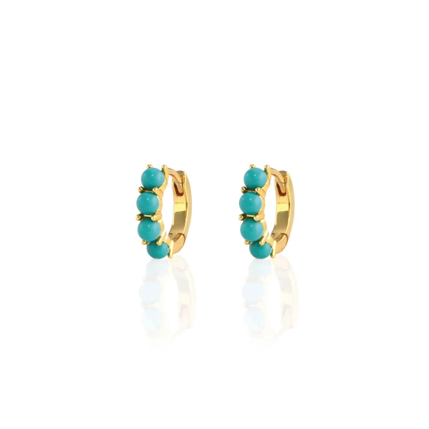 Earrings- Turquoise Huggie Hoops