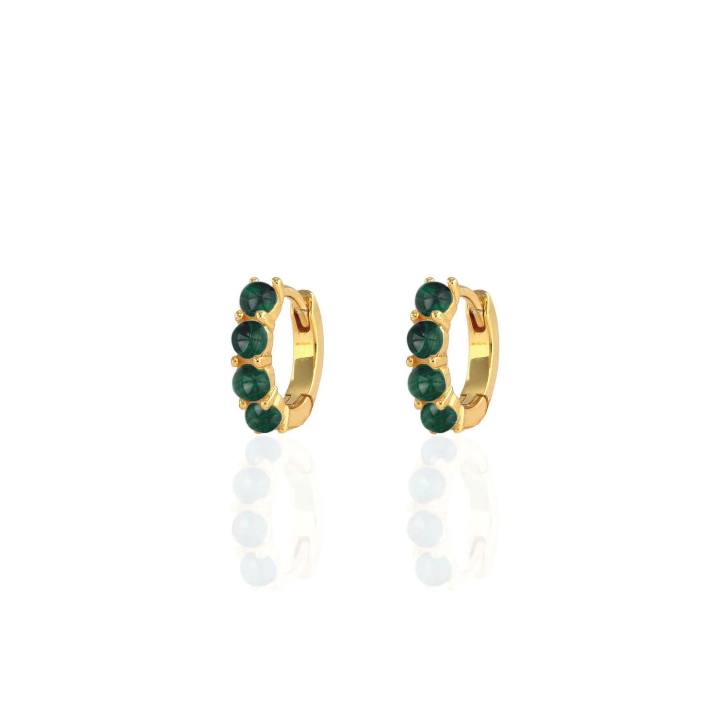 Earrings- Malachite Huggie