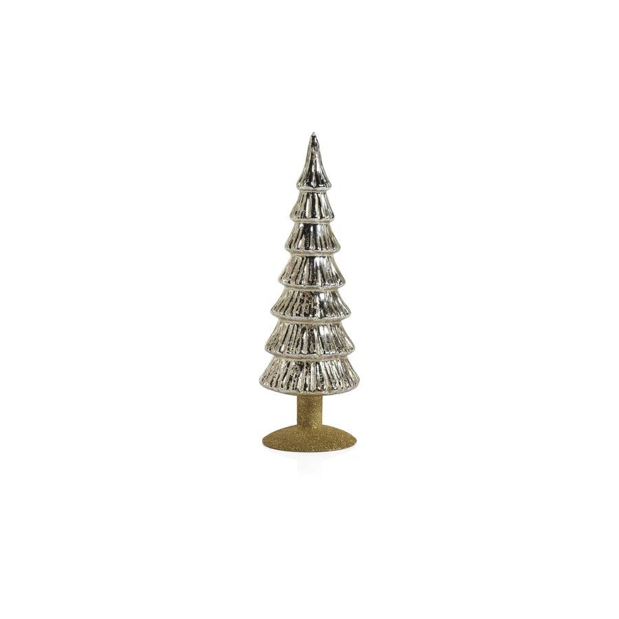 Glass Tree, Gld Glitter Base 10.75&quot;
