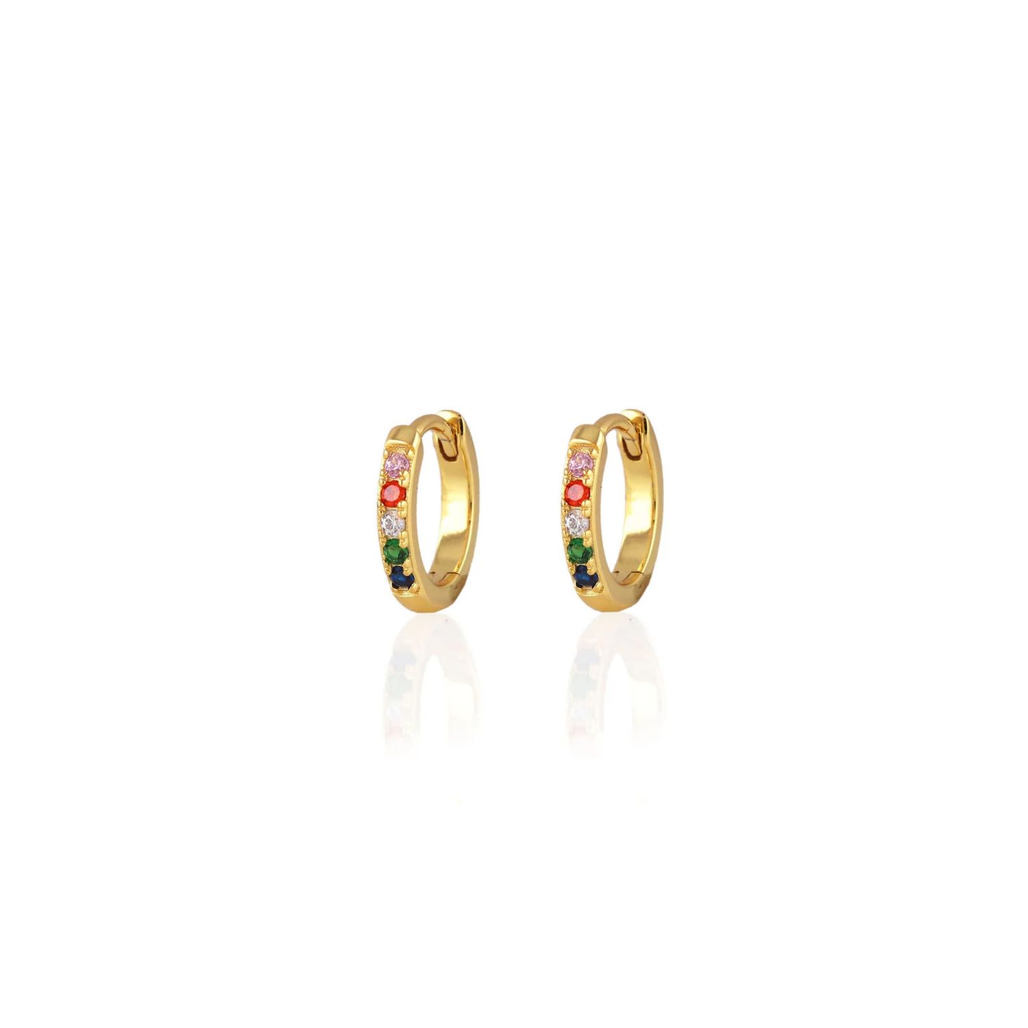 Earrings- Rainbow Crystal Huggie