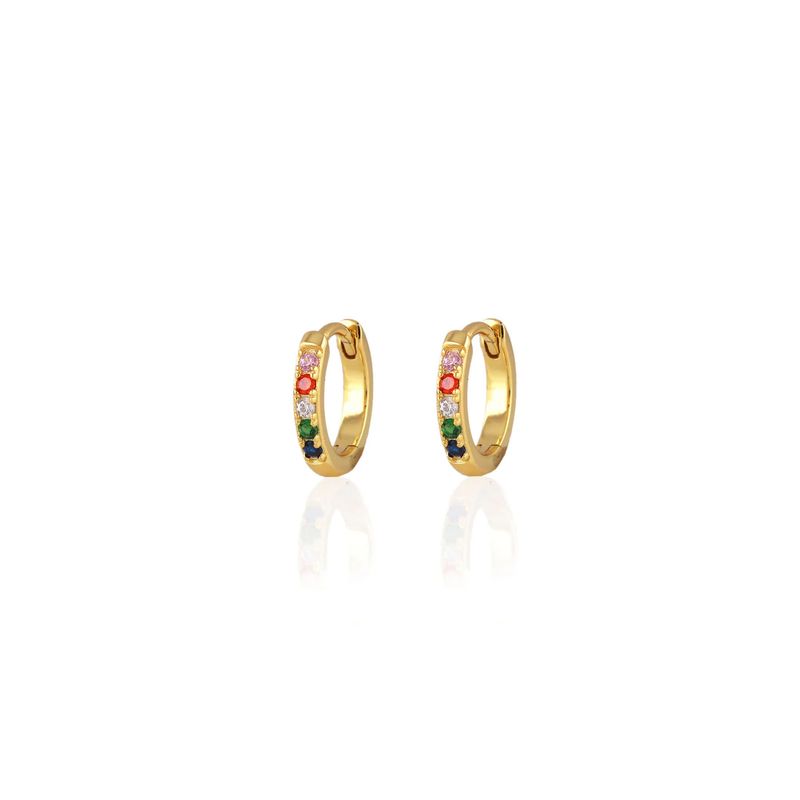 Earrings- Rainbow Crystal Huggie