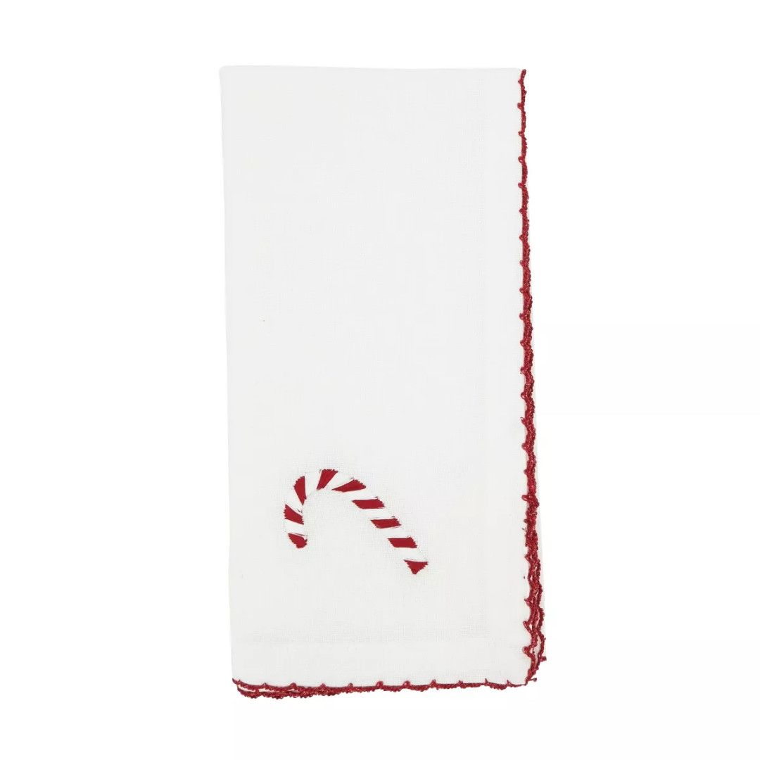 Whip Stitch Candy Cane Napkin S/4