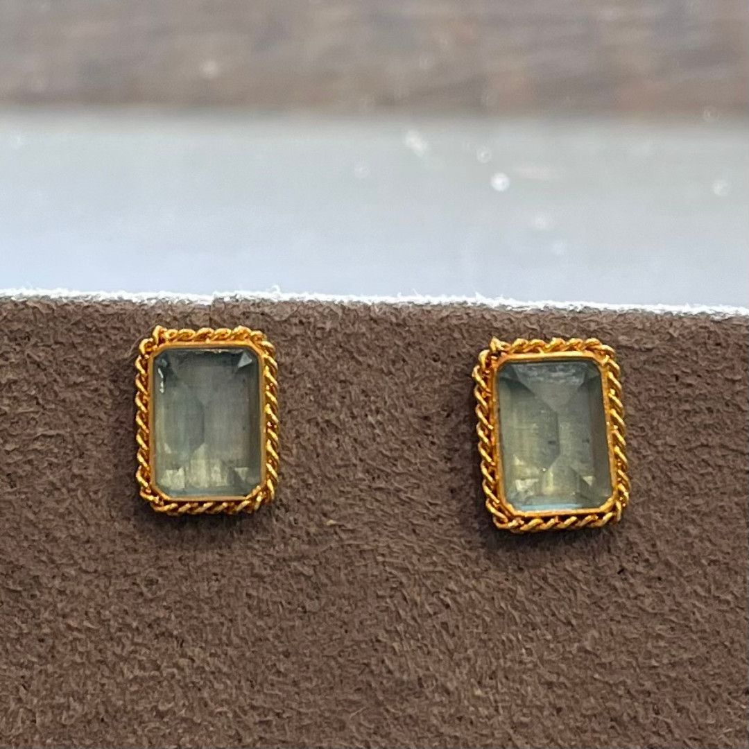 Earrings- OAK 2.41cts Blue Topaz, 18k