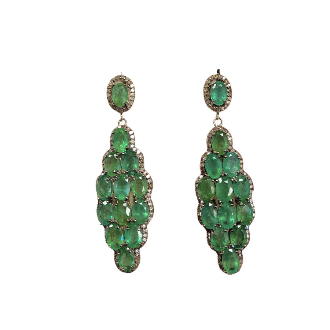 Small Emerald  Marquis Earrings