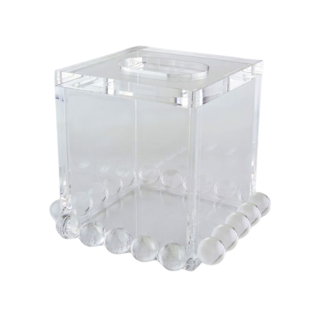 Lucite Clear Tissue - Clear Lid (Bubble)