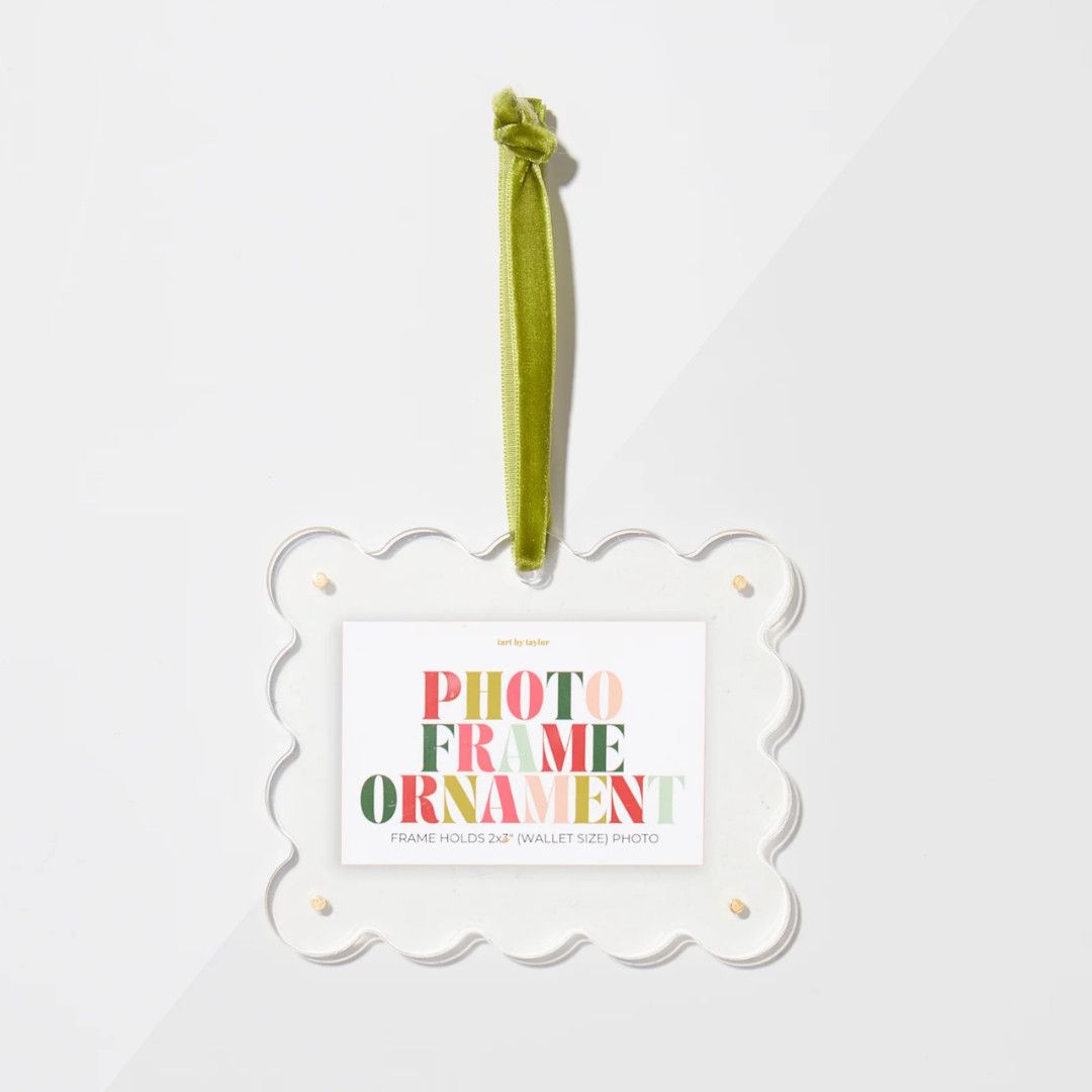 Scallop Frame Ornament-, Color: Clear