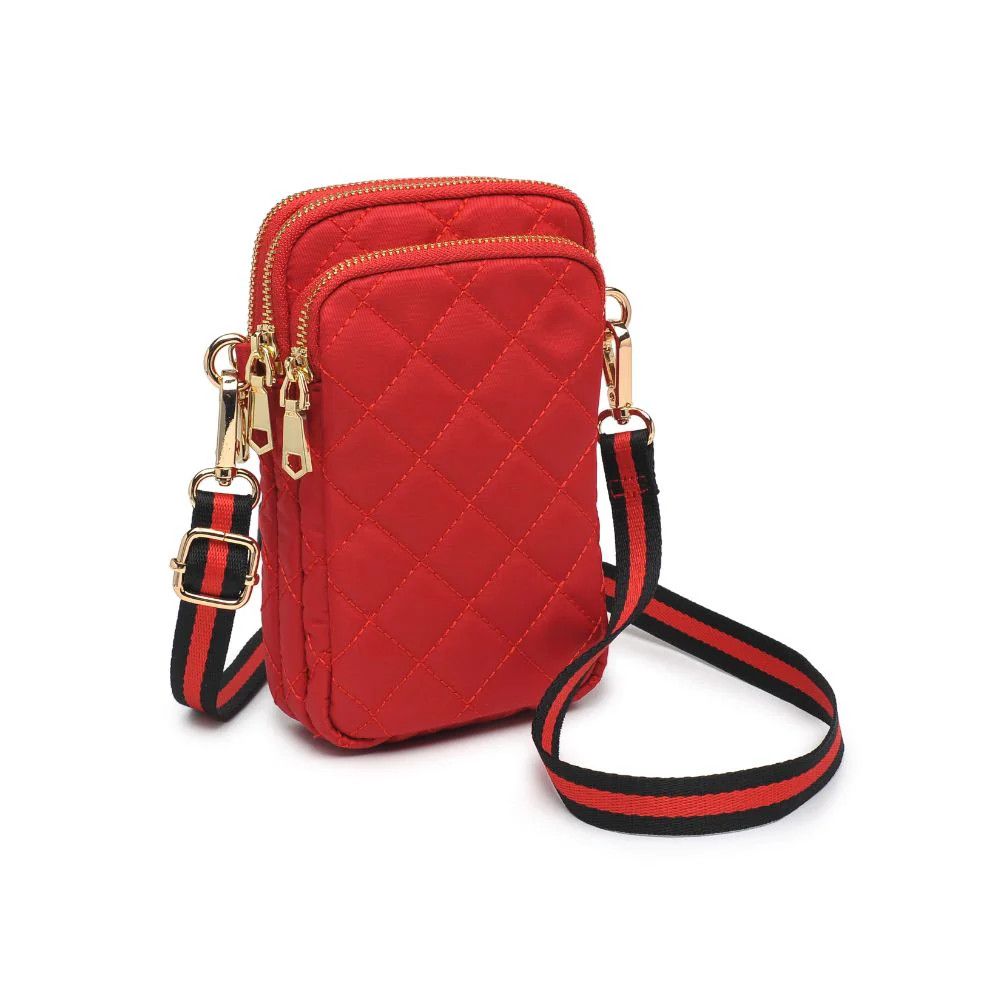Quilted Crossbody-, Color: Red