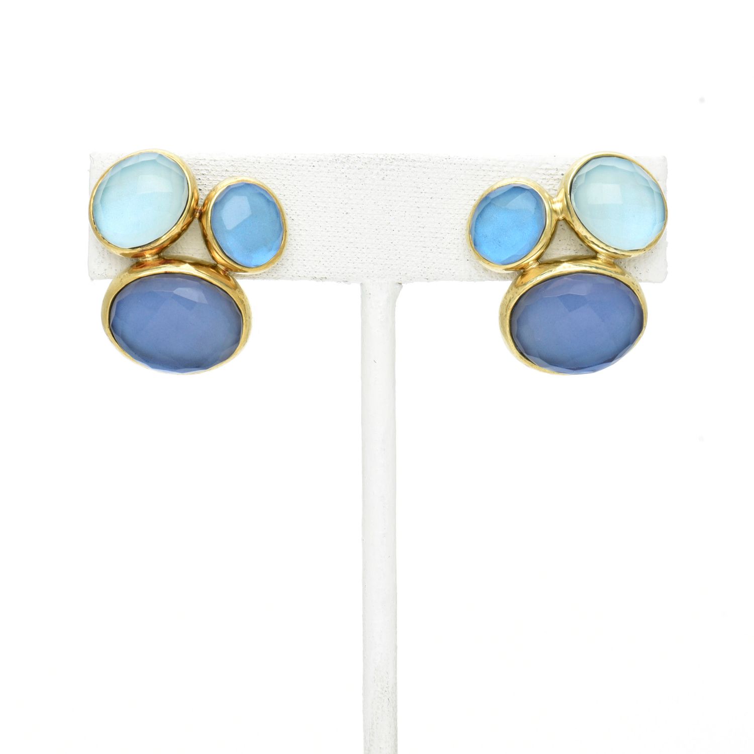 Earrings- Trio Blue Stone
