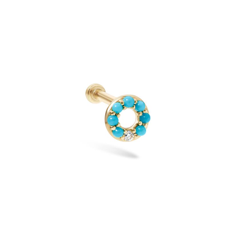 Outer Orbit Studs, Turq YG, 8mm