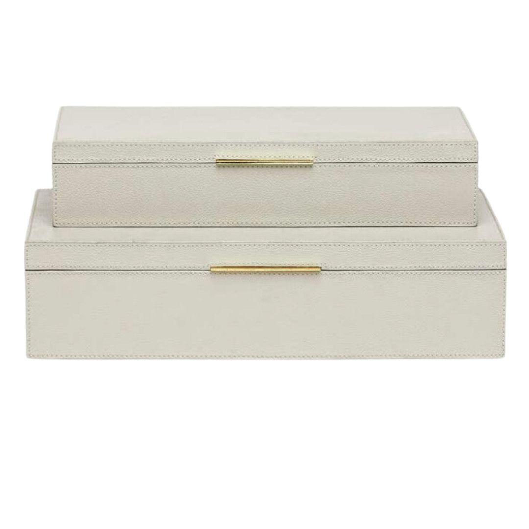 Ralston Box- Light Grey Leather - Large