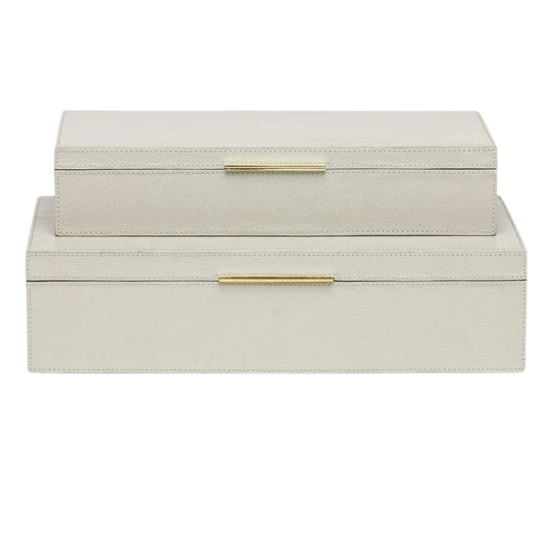 Ralston Box- Light Grey Leather - Large