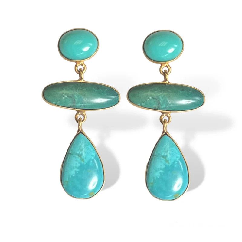 Earrings- Turq Triple