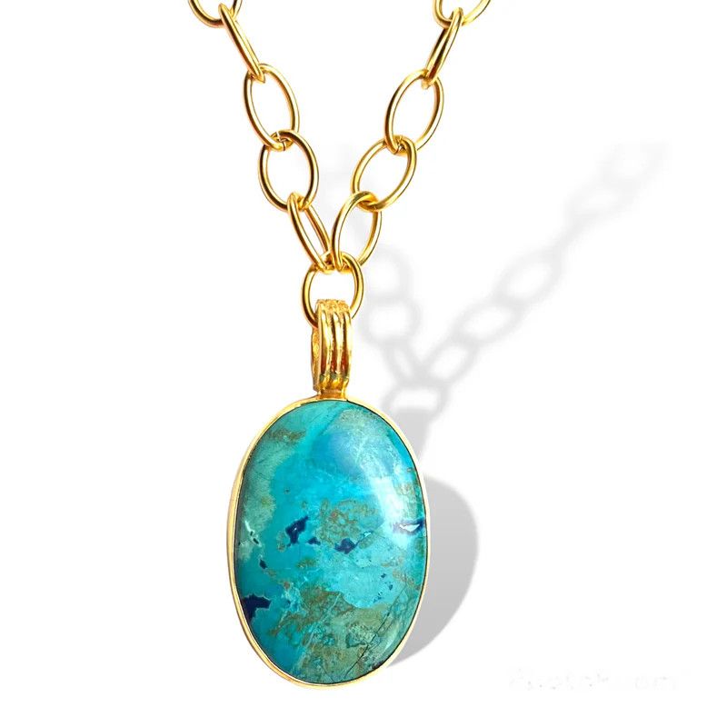 Necklace- Elsie Chain, Chrysocolla Enhancer