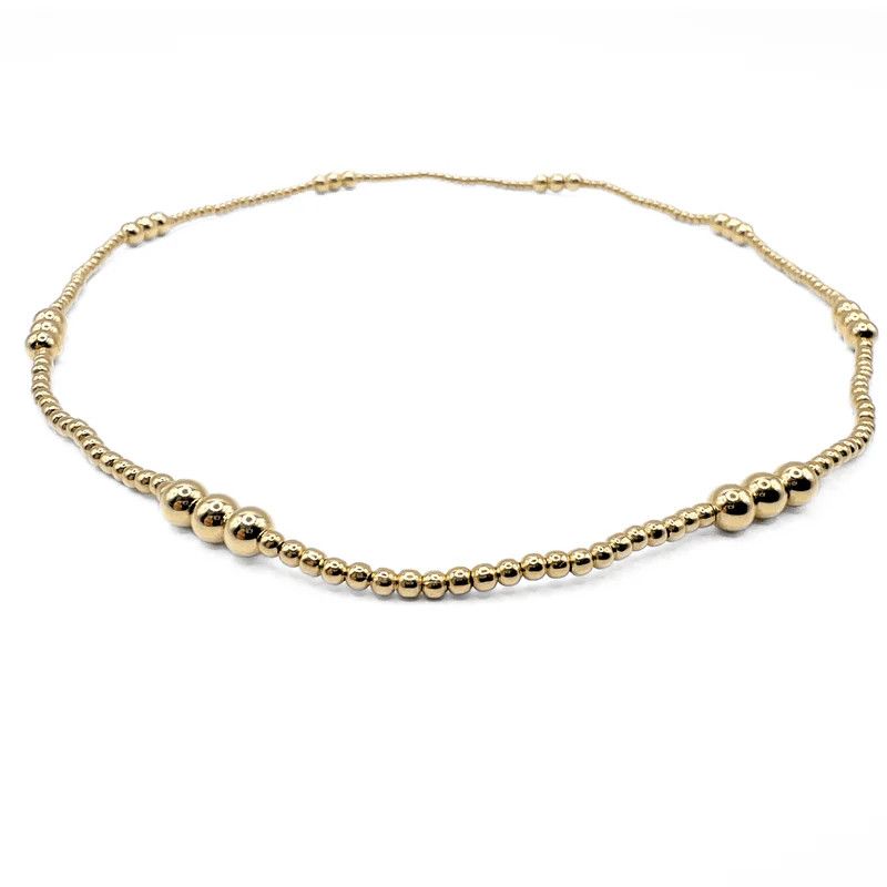 Necklace- 2mm+4mm beaded GF