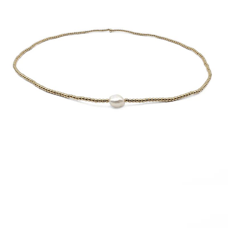 Necklace- 2mm GF Single Baroque Pearl