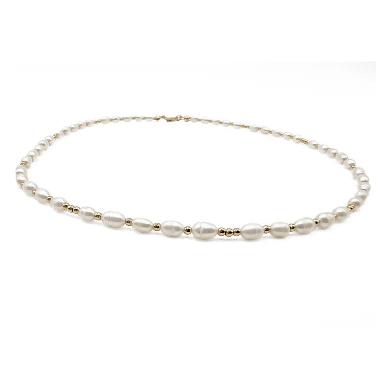 Necklace- 2mm Dainty Pearl GF