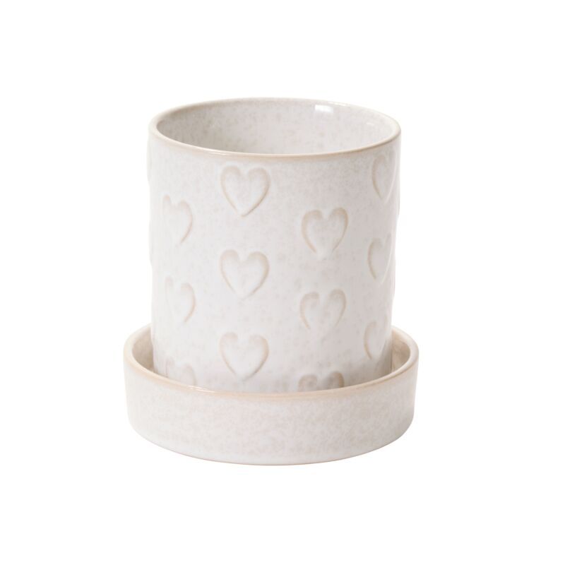 Heartfelt Pot w Saucer 6x6