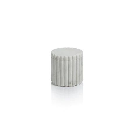 Fluted White Marble Canister