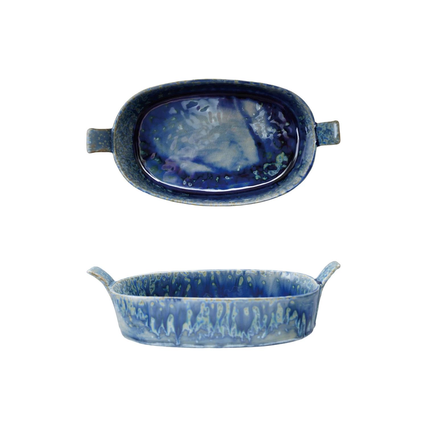 2 Cut Baker w. Handles Blue