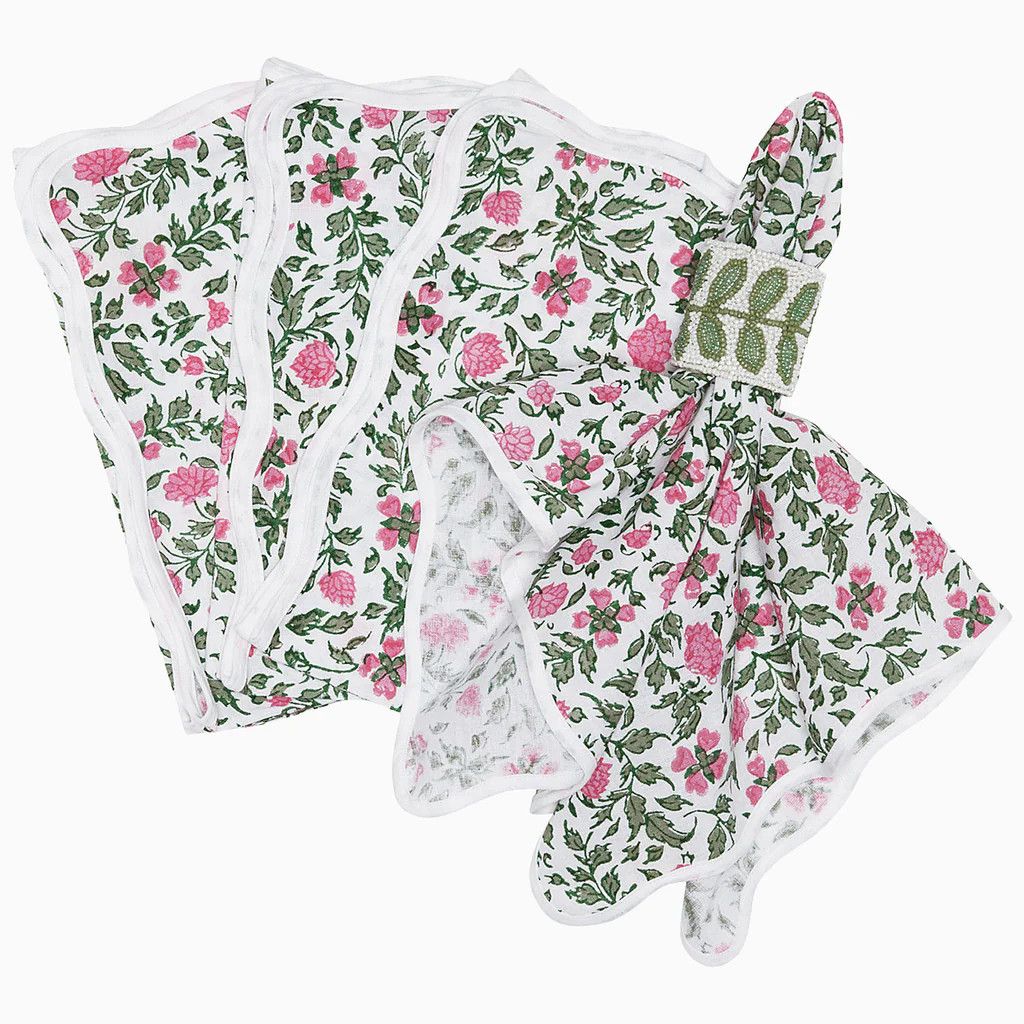 S/4 JR Napkins, Pattern: Ishita Azalea