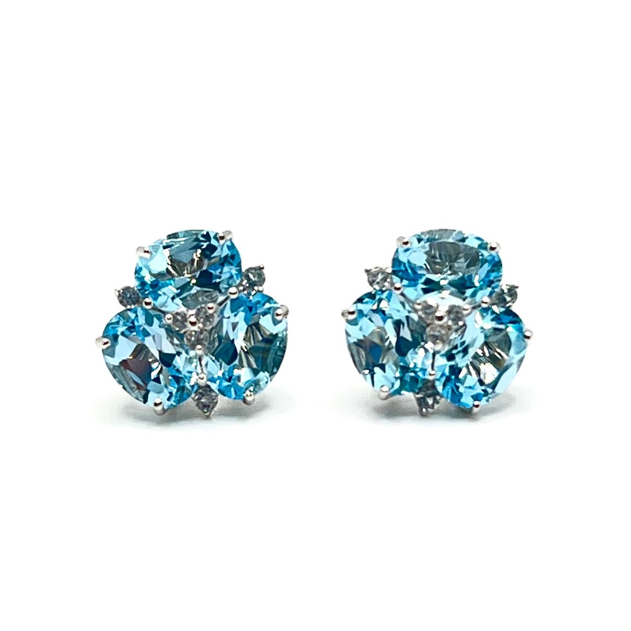 Sm Triple Oval Blue / White Topaz Rnd-