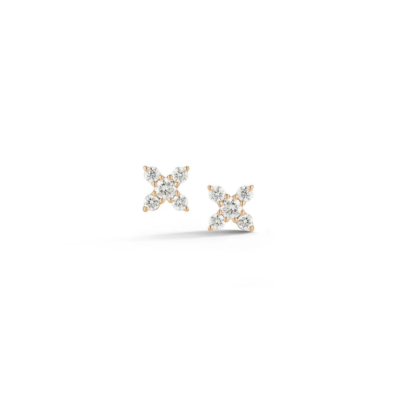 Earrings- Ava Bea X Studs 14K YG .22ct diamonds