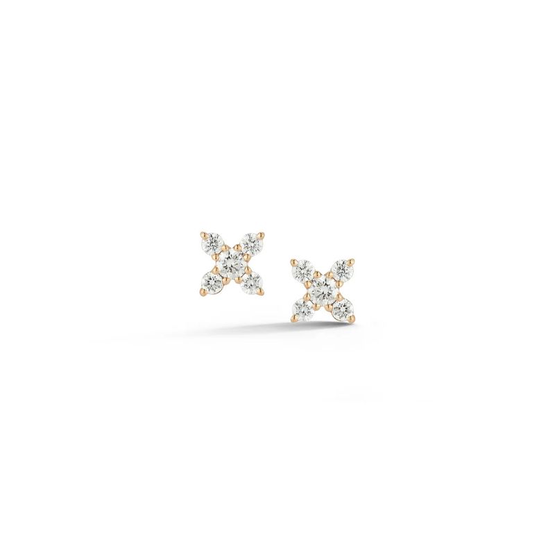 Earrings- Ava Bea X Studs 14K YG .22ct diamonds