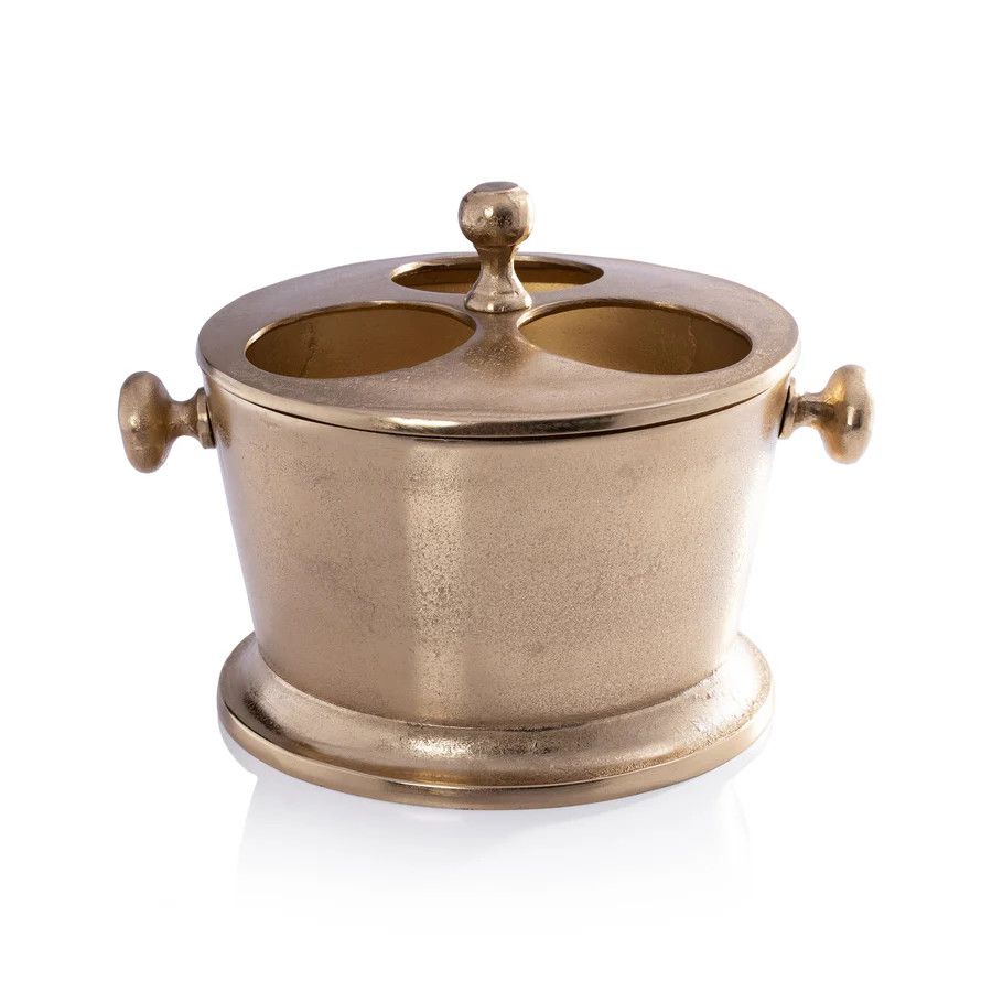 3 Bottle Wine Holder- Gold