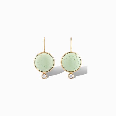 ER- Tiny Mini Drop- Citrine Chrysoprase