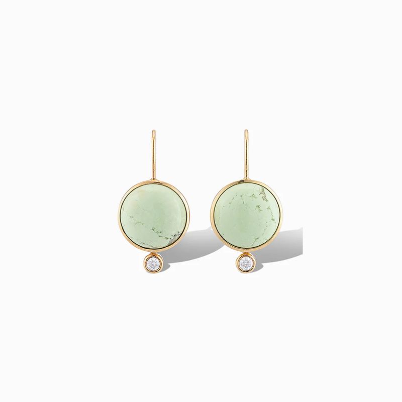 ER- Tiny Mini Drop- Citrine Chrysoprase
