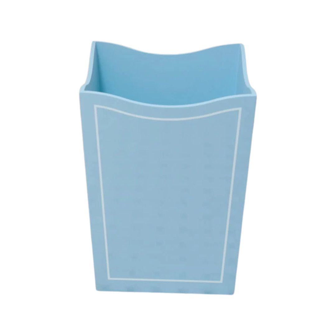Lacquered Waste Bin- Hydrangea Blue
