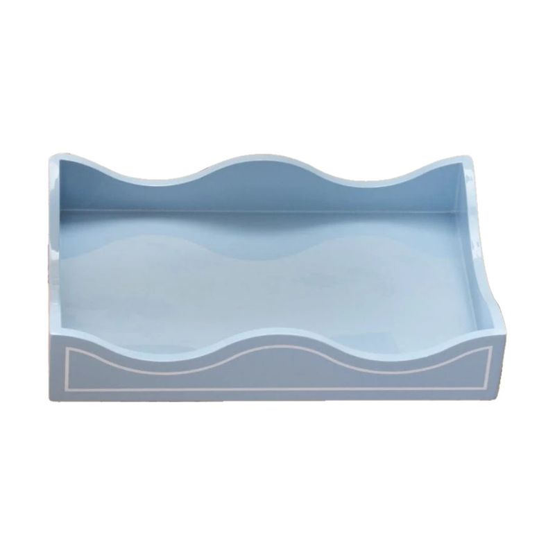 Lacquered Tray, Hydrangea Blue- Large
