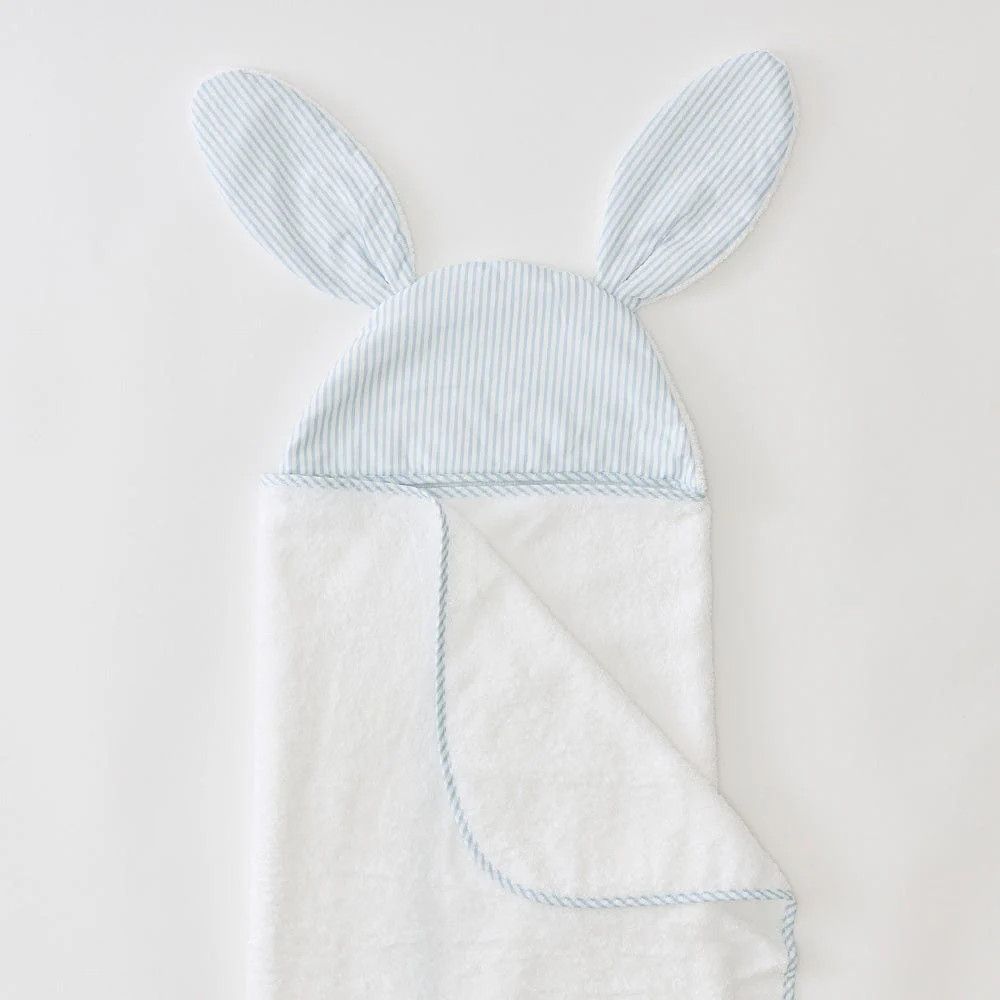 Bunny Towel- Lt Blue Stripe