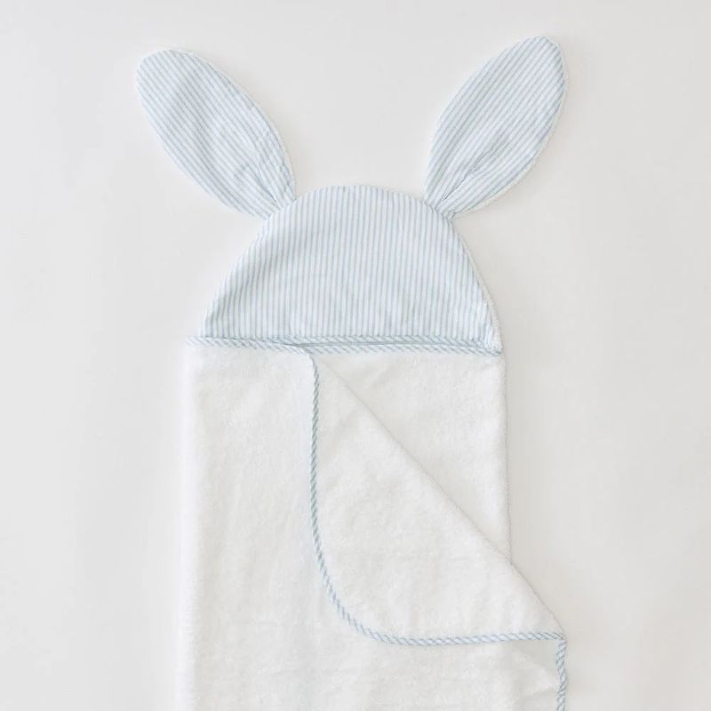 Bunny Towel- Lt Blue Stripe